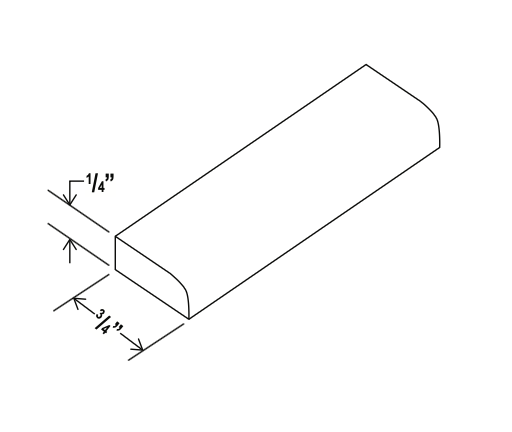 Aston Green - Scribe Moulding - 96"W x 1/4"H x 5/8"D