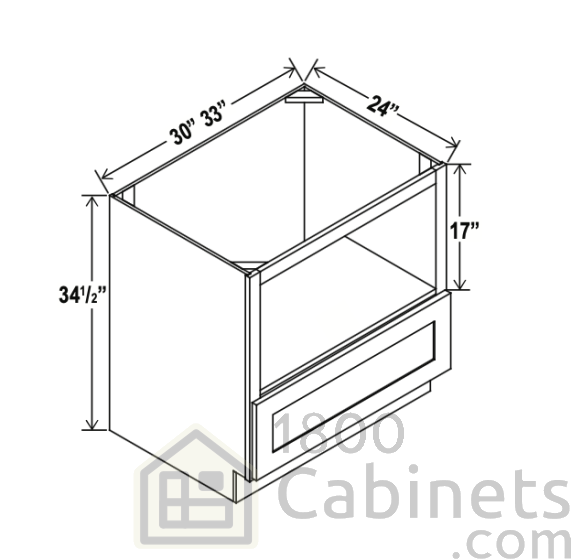Rustic Wood - Microwave Base Cabinet - 33"W x 34-1/2"H x 24"D - 1 Drawer