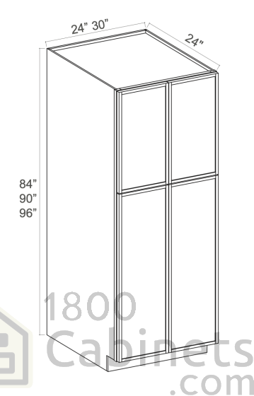 Slim Iron Black - Wall Pantry - 30"W x 84"H x 24"D - 4 Doors, 5 Shelves