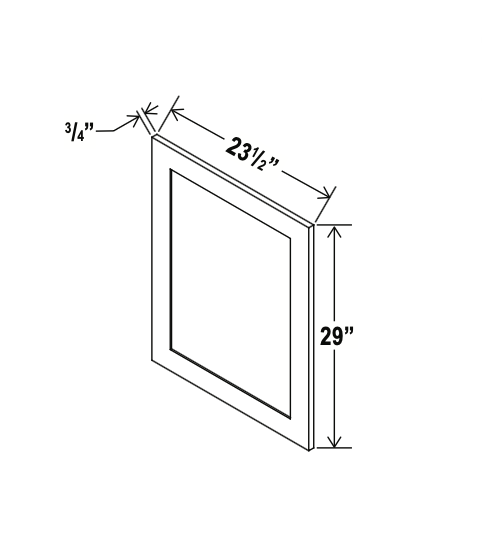 Shaker Espresso - Base Decorative Door Panel - 23-1/2"W x 29"H