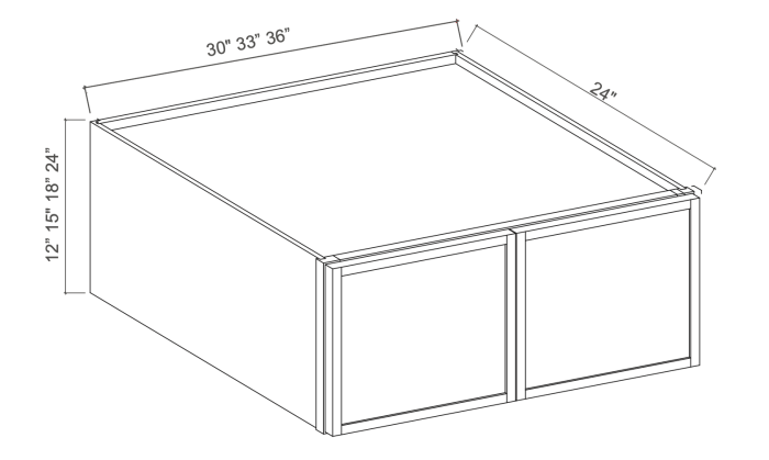 Slim Dove White - Wall Refrigerator Cabinet - 30"W x 18"H x 24"D - Double Doors