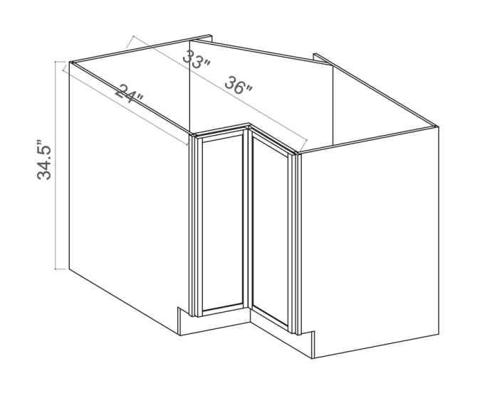 Slim Dove White - Easy Reach Base Cabinet - 36"W x 34-1/2"H - Single Door