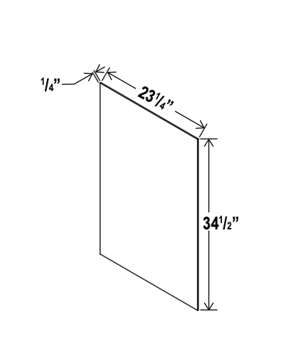 Iron Black - Base Skin Veneer Panel - 23 1/4"W x 34 1/2"H x 1/4"D