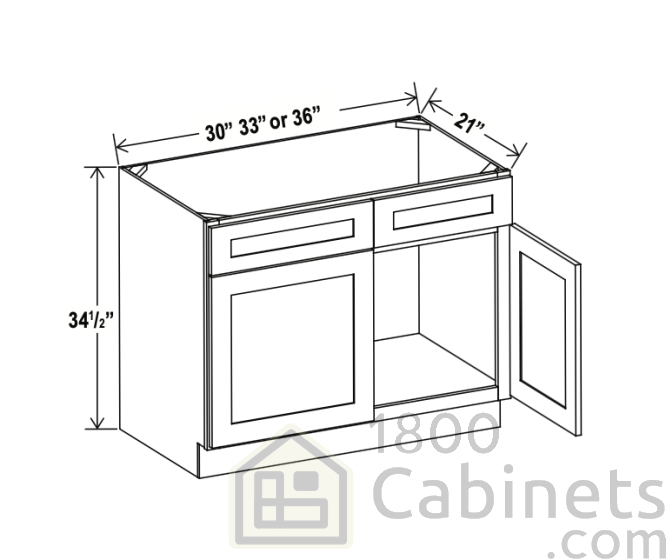 Rustic Wood - Vanity Sink Base Cabinet - 30"W x 34-1/2"H x 21"D