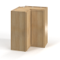Slim White Oak - Wall Easy Reach Corner Cabinet - 24" W X 30"H X 12"D - Double Doors - 2 Shelves