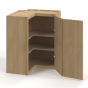 Slim White Oak - Wall Easy Reach Corner Cabinet - 24" W X 36"H X 12"D - Double Doors - 2 Shelves