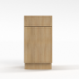 Slim White Oak - Base Cabinet - 12"W x 34-1/2"H x 24"D - Single Door, Single Drawer, 1 Shelf