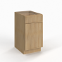 Slim White Oak - Base Cabinet - 12"W x 34-1/2"H x 24"D - Single Door, Single Drawer, 1 Shelf