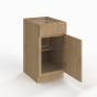 Slim White Oak - Base Cabinet - 12"W x 34-1/2"H x 24"D - Single Door, Single Drawer, 1 Shelf