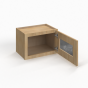 Slim White Oak - Wall Glass Door Cabinet - 18"W x 15"H x 12"D - Single Door