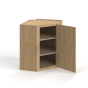 Slim White Oak - Wall Diagonal Corner Cabinet - 24"W x 36"H x 12"D - Single Door - 2 Shelves