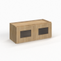 Slim White Oak - Wall Glass Door Cabinet - 24"W x 18"H x 12"D - Double Doors