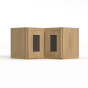 Slim White Oak - Easy Reach Wall Glass Door Cabinet - 24"W x 15"H x 12"D