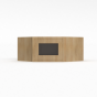 Slim White Oak - Wall Diagonal Glass Door Corner Cabinet - 24"W x 12"H x 12"D - Single Door