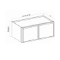 Slim White Oak - Wall Cabinet - 30"W x 12"H x 12"D - Double Doors