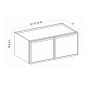 Slim White Oak - Wall Cabinet - 33"Slim White Oak - W x 24"H x 12"D - Double Doors - 1 Shelf