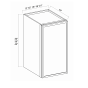 Slim White Oak - Wall Cabinet - 15"W x 30"H x 12"D - Single Door - 2 Shelves