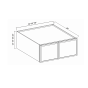 Slim White Oak - Wall Refrigerator Cabinet - 30"W x 15"H x 24"D - Double Doors