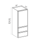 Slim White Oak - Wall With Drawer Cabinet - 18"W x 48"H x 12"D - Single Door, Double Drawers - 2 Shelves