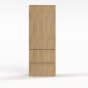 Slim White Oak - Wall With Drawer Cabinet - 18"W x 48"H x 12"D - Single Door, Double Drawers - 2 Shelves