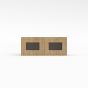 Slim White Oak - Wall Glass Door Cabinet - 24"W x 12"H x 12"D - Double Doors