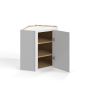 Shaker White - Wall Diagonal Corner Cabinet - 24"W x 42"H x 12"D - Single Door - 3 Shelves