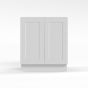 Shaker White - Base Cabinet - Full Height Door - 24"W x 34-1/2"H x 24"D - Double Doors, 1 Shelf