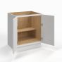 Shaker White - Base Cabinet - Full Height Door - 24"W x 34-1/2"H x 24"D - Double Doors, 1 Shelf
