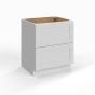 Shaker White - 2-Drawer Base Cabinet - 30"W x 34-1/2"H x 24"D - 2 Drawers