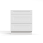 Shaker White - Drawer Base Cabinet - 18"W x  34-1/2"H x 24"D - 3 Drawers