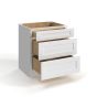 Shaker White - Drawer Base Cabinet - 24"W x  34-1/2"H x 24"D - 3 Drawers