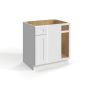 Shaker White - Blind Base Corner Cabinet - 39"W x 34-1/2"H x 24"D - Single Door, 1 Drawer, 1 Shelf