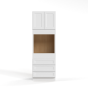Shaker White - Oven Cabinet - 30"W x 84"H X 24"D - Double Doors, 3 Drawers, 1 Shelf