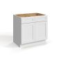 Shaker White - Vanity Sink Base Cabinet - 33"W x 34 1/2"H x 21"D