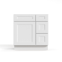 Shaker White - Vanity Sink Base - 30"W x 34-1/2"H x 21"D - Single Door, 3 Right DRW