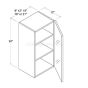 Midnight Glass - Wall Cabinet - 15"W X 30"H X 12"D - Single Door - 2 Shelves