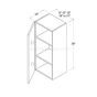 Midnight Glass - Wall Cabinet - 15"W X 36"H X 12"D - Single Door - 2 Shelves