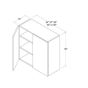 Crystal Glass - Wall Cabinet - 27"W X 30"H X 12"D - Double Doors - 2 Shelves