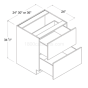 Matt Ivory - Drawer Base Cabinet - 24"W X 34 1/2"H X 24"D - 2 Drawers