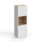 Shaker White - Oven Cabinet - 30"W x 90"H X 24"D - Double Doors, 3 Drawers, 1 Shelf