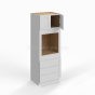 Shaker White - Oven Cabinet - 33"W x 84"H X 24"D - Double Doors, 3 Drawers, 1 Shelf