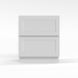 Shaker White - 2-Drawer Base Cabinet - 24"W x 34-1/2"H x 24"D - 2 Drawers