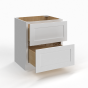 Shaker White - 2-Drawer Base Cabinet - 24"W x 34-1/2"H x 24"D - 2 Drawers