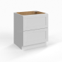 Shaker White - 2-Drawer Base Cabinet - 24"W x 34-1/2"H x 24"D - 2 Drawers