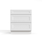 Shaker White - Drawer Base Cabinet - 30"W x  34-1/2"H x 24"D - 3 Drawers