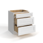 Shaker White - Drawer Base Cabinet - 30"W x  34-1/2"H x 24"D - 3 Drawers