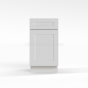 Shaker White - Base Cabinet - 12"W x 34-1/2"H x 24"D - Single Door, 1 Drawer, 1 Shelf