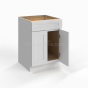 Shaker White - Base Cabinet - 24"W x 34-1/2"H x 24"D - Double Doors, 1 Drawer, 1 Shelf
