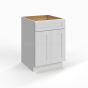 Shaker White - Base Cabinet - 24"W x 34-1/2"H x 24"D - Double Doors, 1 Drawer, 1 Shelf