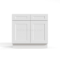 Shaker White - Base Cabinet - 30"W x 34-1/2"H x 24"D - Double Doors, 2 Drawers, 1 Shelf